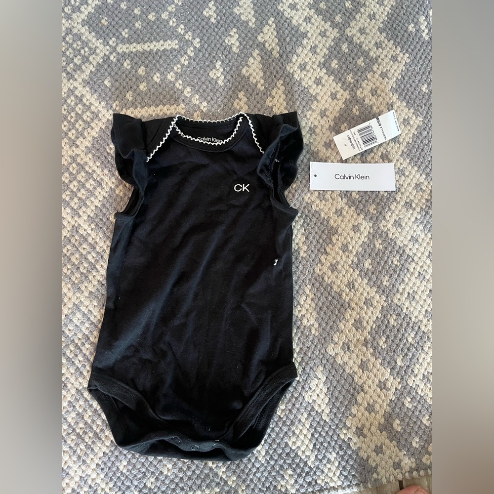 NWT Calvin Klein Black Baby Onesie